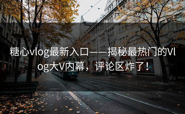 糖心vlog最新入口——揭秘最热门的Vlog大V内幕，评论区炸了！