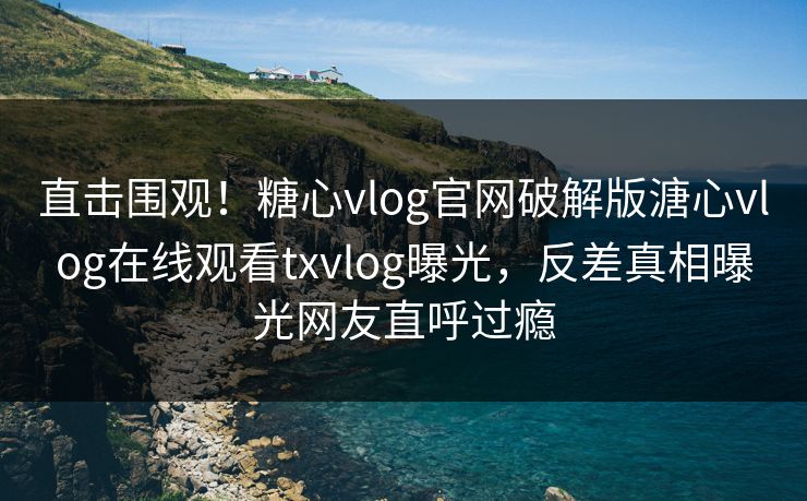 直击围观！糖心vlog官网破解版溏心vlog在线观看txvlog曝光，反差真相曝光网友直呼过瘾