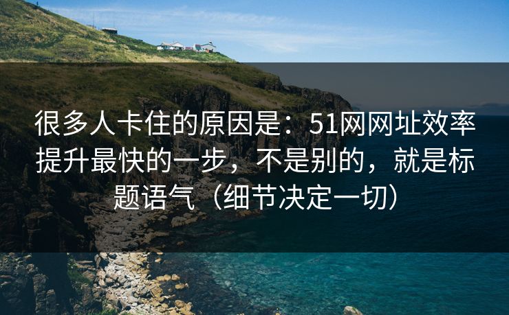 很多人卡住的原因是：51网网址效率提升最快的一步，不是别的，就是标题语气（细节决定一切）